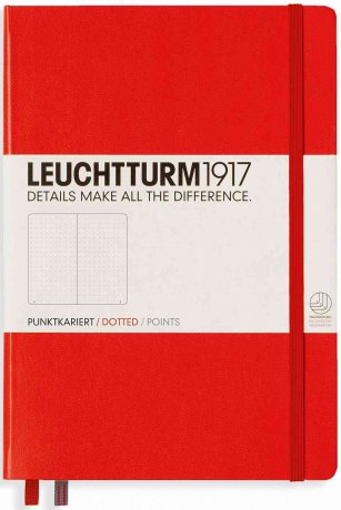 Leuchtturm1917 Notizbuch "M" rot dotted 1