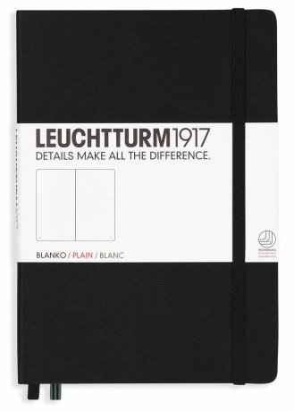 Leuchtturm1917 Notizbuch "M" schwarz blanko 1