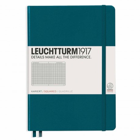 Leuchtturm1917 Notizbuch "M" pacific green kariert 1