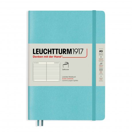 Leuchtturm1917 Notizbuch Softcover A5 aquamarine liniert 