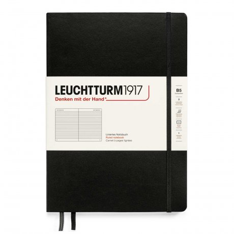 Leuchtturm1917 Notizbuch B5 Hardcover schwarz liniert 1