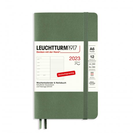 Leuchtturm 1917 Wochenkalender/Notizbuch 2023 Softcover Deutsch olive A6 1