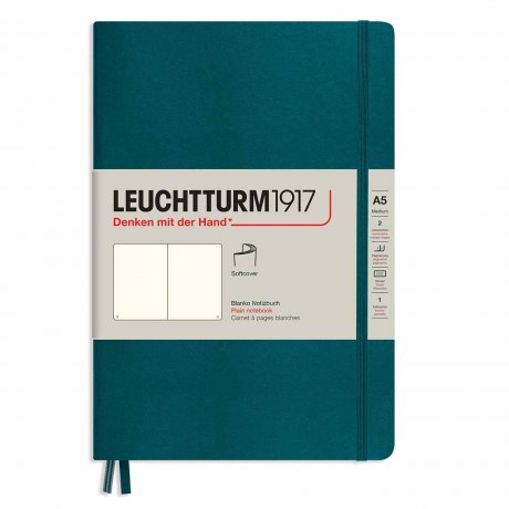 Leuchtturm1917 Notizbuch Softcover "M" pacific green blanko 1