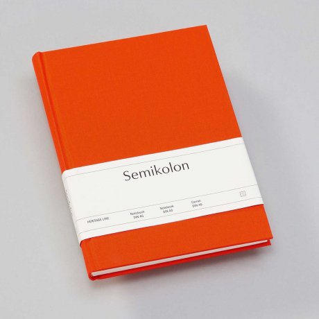 Semikolon Classic Notizbuch "M" Leinen orange 