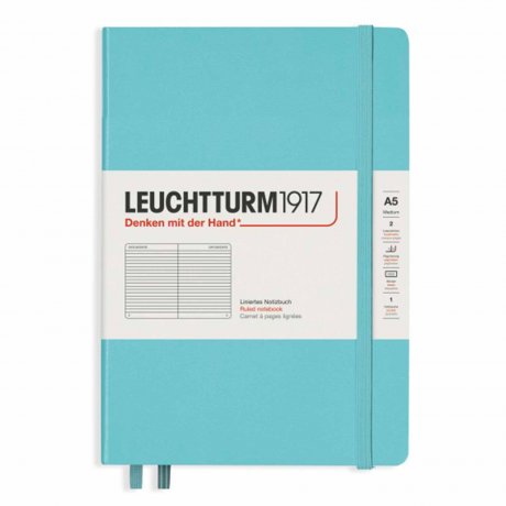 Leuchtturm1917 Notizbuch Hardcover "M" A5 aquamarine liniert 