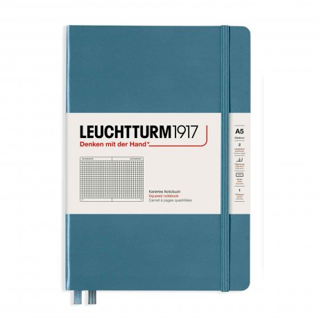 Leuchtturm1917 Notizbuch Hardcover A5 stone blue kariert 1
