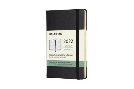 MOLESKINE® Wochenkalender 2022 Pocket horizontal Softcover schwarz 
