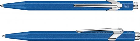 Caran d'Ache 849 Kugelschreiber Metall, blaue Mine, COLORMAT-X, blau 3